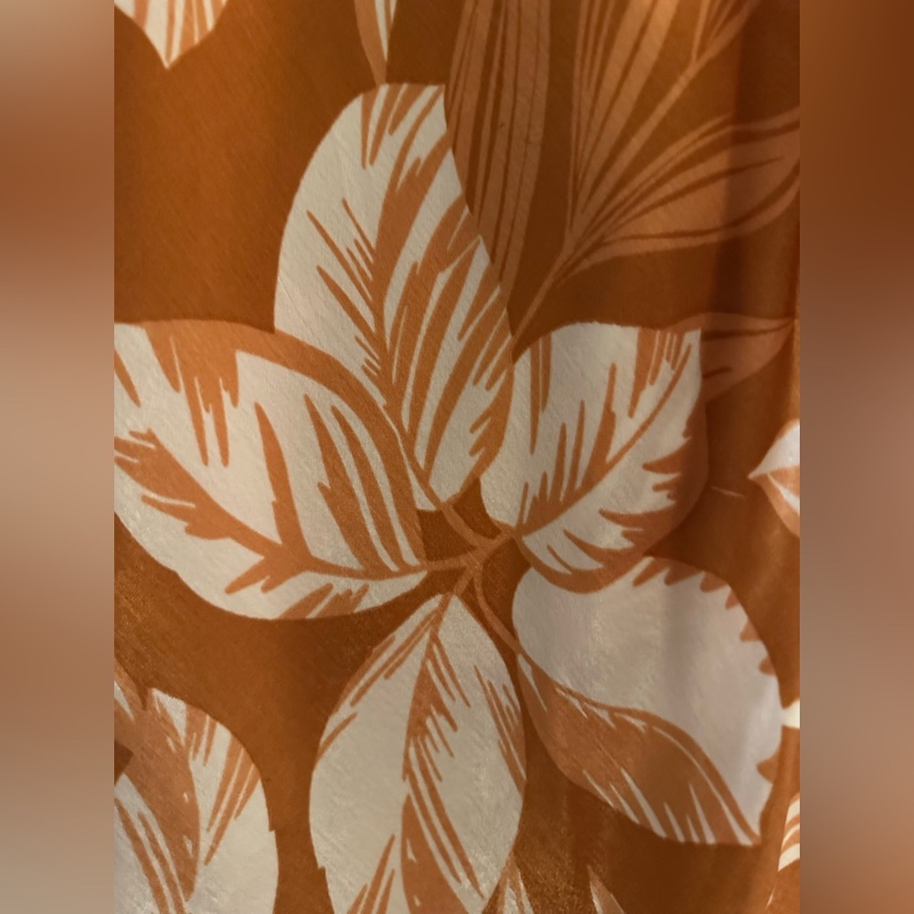 Orange and White Floral Silk Mini/Short Dress for Summer with Adjustable Straps - Picture 8 of 9